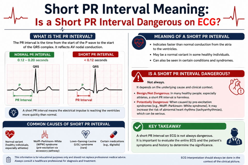 Short PR Interval Meaning: Is a Short PR Interval Dangerous on ECG? s a Short PR Interval Dangerous on ECG